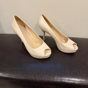 White open toed stiletto